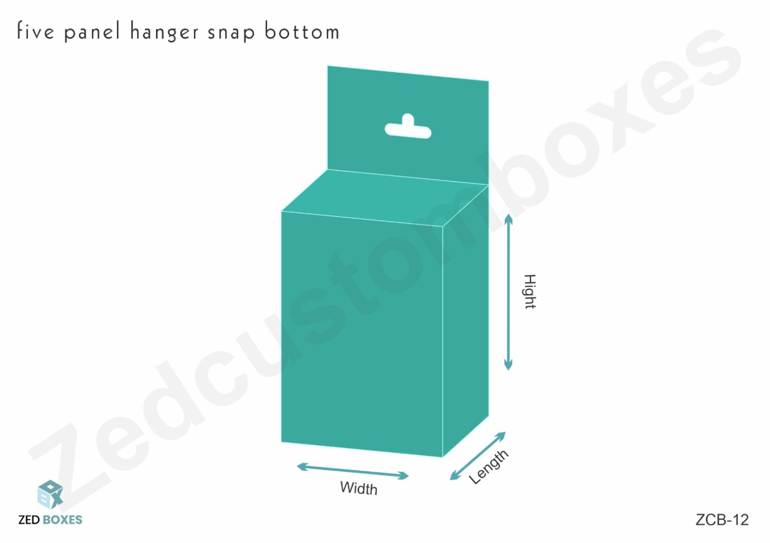 Snap Design Box Five Panel Hanger Snap Bottom - Zed Custom Boxes - Custom box manufacturer